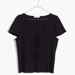 Madewell Ribbed Bow-Front Tee
